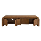 Modway - Waterflute 68 po cannelé Meuble TV, Noyer-7