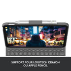 Étui clavier Logitech Slim Folio pour iPad A16/ 10.9" (10e génération) - Anglais - Gris Oxford-3 Modes - Taper, Croquer, Lire