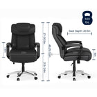 Flash Furniture-Fauteuil de bureau de luxe pivotant Big & Tall série Hercules, capacité de 500 lb, cuir noir, GO2223BK-Mécanisme de verrouillage d'inclinaison