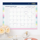 AT-A-GLANCE - Sous main mensuel Emily Ley bandes joyeuses 2026 - 17 po H x 21 3/4 po l - bilingue-Un mois par page avec des blocs quotidiens non lignés