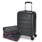 Roots - Chalet 19 po Valise de cabine rigide - Noir-Équipé d'une serrure intégrée approuvée par la TSA pour une sécurité accrue