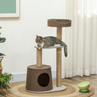 PawHut - Arbre à chat griffoir, poteau d’escalade pour chaton, mobilier pour animaux avec jouet - marron-Aide vos chatons à rester loin de vos meubles, tapis et rideaux 