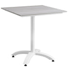 Modway - Maine 28 po Terrasse extérieure Table à manger, Blanc gris clair-Table d’appoint extérieure moderne
