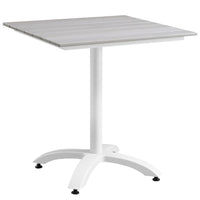 Modway - Maine 28 po Terrasse extérieure Table à manger, Blanc gris clair-Table d’appoint extérieure moderne