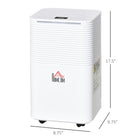 HOMCOM - déshumidificateur portable silencieux 1500 pieds carrés avec 3 modes - blanc-Conception silencieuse, seulement 38 dB de bruit de fonctionnement