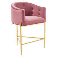 Modway - Savour Touffe Tabouret de comptoir - Rose poussiéreuse-Tabouret de comptoir à touffe