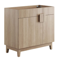 Modway - Miles 36" Armoire de toilette de salle de bain (lavabo non inclus) - Chêne-Panneau de particules et stratifié de mélamine