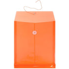 JAM Paper Enveloppes à ouverture au sommet, fermeture à bouton plastique et ficelle, 9 3/4x11 3/4 po, orange, 12/paq.-Taille : 9 3/4x11 3/4 po