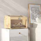 PawHut - Cage à Hamster avec Cabane, Bascule et Échelle - Bois Naturel-Comprend une cabane, une balançoire et une échelle pour l’enrichissement