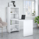 Bush Business Furniture - Bureau bibliothèque 56 po Echo, blanc pur (KI60107-03)-La surface épaisse avec un fini durable en stratifié thermofusionné protège le meuble contre les rayures et les taches