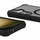ITSKINS - Coque Givrée Hybrid_R Compatible avec Accessoires Magnétiques pour Samsung Galaxy S24 - Noir-Aimants 2 fois plus puissants intégrés à la coque