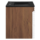 Modway - Render Support mural de 24" Vanette de salle de bain - Noyer blanc Noir-Tiroirs à extension complète