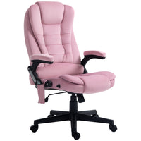 Vinsetto - Chaise de bureau de massage à haut dossier avec vibrations 6 points - rose-6 points de massage par vibrations pour détendre votre corps