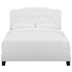 Modway - Amelia Tissu rembourré Lit plein, Blanc-Tissu polyester doux pour tissu
