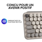 Logitech - POP Keys Clavier mécanique sans fil avec touches emoji personnalisables - Brume-Le vôtre pour longtemps : Exprimez vous à travers votre coeur avec le clavier externe sans fil, avec une pile d'une durée de 3 ans et touches conçues pour supporter jusqu'à 50 millions de frappes