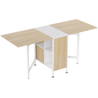 HOMCOM - Table à manger pliante à abattant 67 po avec étagères de rangement pour 4 personnes - chêne-Un choix peu encombrant pour une petite cuisine ou salle à manger