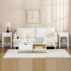 HOMCOM - Table d’appoint - blanc - lot de 2-Fonctionne bien comme table de chevet, table de nuit ou support d’exposition pour les petites pièces 