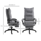 Vinsetto - Chaise de bureau inclinable à haut dossier avec repose-pieds-Vérin à gaz haut de gamme et roulettes : réglage de la hauteur et déplacements en douceur