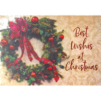 Rosedale - Cartes de souhaits Noël / Enveloppes - 5-1/2 po x 8 po - Meilleurs Voeux: Couronne de Noël - Paquet de 12-Cartes de souhaits qualité boutique