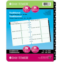 Day-Timer - Recharge datee 2025 2 pages/semaine folio - 11 po H x 8 1/2 po l - bilingue-Format des pages : 11 po H x 8 1/2 po l