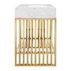 Modway - Gridiron 36" Vanette de salle de bain - Or blanc-Acier inoxydable