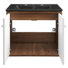 Modway - Transmit 24" Vanité de salle de bain murale - Blanc Noir-8