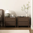 Manhattan Comfort - Linda 24" Table de nuit moderne à 2 tiroirs - Noyer brun - Lot de 2-Comprend 2 tiroirs spacieux avec extension à 75 %