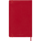 Moleskine - Carnet semainier 12 mois 2027, Large 5" x 8.25", Couverture souple , Rouge écarlate-Pochette intérieure à soufflet assortie