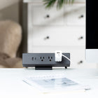MotionGrey - Barre d’alimentation à pince pour bureau avec parasurtenseur et port USB-C - 3 prises et câble plat de 6 pieds - Noir-6