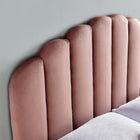 Modway - Veronique Performance Velvet Tête de lit jumelée, Rose poussiéreuse-Accents de bord festonné