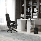 Vinsetto - Chaise de bureau à haut dossier avec repose-pieds et hauteur réglable - noir-Inclinaison arrière jusqu’à 130 degrés pour répondre à vos besoins en position assise ou allongée