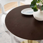 Modway - Lippa Rond de 28 po Bois Table à manger, Noyer cerise doré-Sièges 2