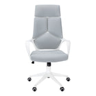 Monarch Specialties - 7270 Chaise De Bureau Dossier Haute Exec - Blanc/Tissu Gris-Le dossier haut de soutien avec appui-tête intégré comprend un rembourrage segmenté pour offrir une douceur ciblée, et le siège généreusement rembourré est épais, profond et extra large pour offrir un confort exceptionnel
