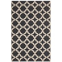 Modway - Cerelia Treillis marocains intérieurs et extérieurs Tapis de 5 pi l x 8 pi L - Noir et beige-Tapis à treillis marocain
