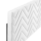 Modway - Mercy Chevron touffé Performance Velvet Tête de lit jumelée, Blanc-Rembourrage en mousse dense