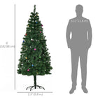 HOMCOM - Arbre de Noël de 6FT support métallique pour intérieur saisonnier vacances-Rapide à mettre en place, il suffit de pousser les pièces ensemble et de déplier les branches 