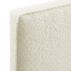 Modway - Lindee Tissu Boucle Tête de lit complète, Crème-Assemblée requise