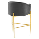 Modway - Savour Touffe Performance Velvet Tabouret de bar - Charbon de bois-Aucune assemblée requise