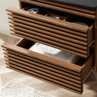 Modway - Render Support mural de 24" Vanette de salle de bain - Noir noyer-Coiffeuse à grains de noyer