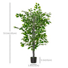 HOMCOM - Arbre artificiel ficus 4,5 pi avec feuilles réalistes pour intérieur - vert-Peu d'entretien nécessaire 