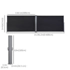 Outsunny - Store latéral double rétractable - noir-Réglable en angle et en longueur

