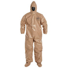 Dupont – Combinaison de protection personnelle Tychem CPF3, poignets élastiques, grands (C3128t-L)-Couleur : Havane/Havane/Brun