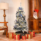 HOMCOM - Sapin de Noël artificiel illuminé de 5 pieds avec ornements bleus-8 modes préréglés permettent de varier les effets lumineux 
