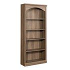 Sauder - Bibliothèque Arch à 5 étagères - Chêne salé-Rangement multi-pièces: cette bibliothèque fonctionnelle peut répondre à vos besoins de rangement dans différentes pièces : salon, bureau, cuisine, atelier ou salle de bain