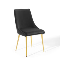Modway - Viscount Accent moderne Performance Velvet Chaise à manger - Noir-Chaise à manger vintage moderne d’accent