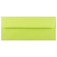JAM Paper Enveloppes format livret de couleur vive, ferm. gommée, 4 1/8 x 9 1/2 po, vert lime, paq./100-Vert lime