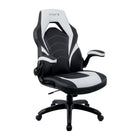 Emerge - Fauteuil de jeu en cuir reconstitué Vortex de la gamme - noir et blanc-Dossier et siège en cuir reconstitué avec coutures aux couleurs contrastantes