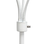 Simple Designs - Lampe de sol blanche à col de cygne réglable, 5 lampes, abat-jour gris-Assemblage requis