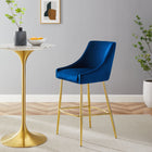 Modway - Discern Performance Velvet Tabouret de bar - Marine-Revêtement en velours de performance
