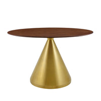 Modway - Tupelo Ovale de 48 po Table à manger, Noyer d’or-Table à manger moderne